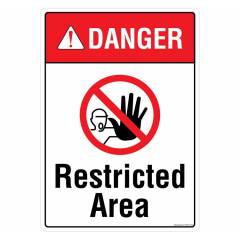 Safety Sign Store Danger: Restricted Area Sign Board, PS407-A4V-01