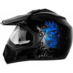 Vega Off Road Ranger Motocross Black Blue Helmet, Size (Medium, 580 mm)