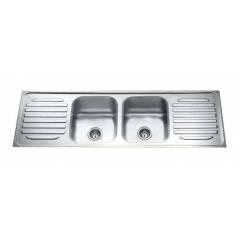 Jayna Venus DBDD 02 Matt Double Bowl With Double Drain Board Sink, Size: 61 x 20 in