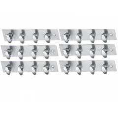 SmartShophar 8 Inch 4 Legs Stainless Steel Silver Trums Wall Hook (Pack of 6), 54620-SHKT-SL08-P6