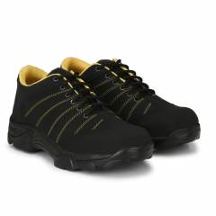 Manslam MLM01 Black Steel Toe Safety Shoes, Size: 6