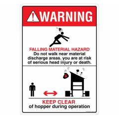 Safety Sign Store Warning: Falling Material Hazard Sign Board, DS409-A4V-01