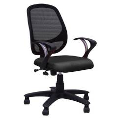 R P Enterprises Inspire Medium Back Black Office Chair, Dimensions: 45x48x60 cm