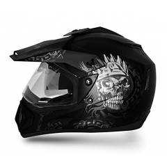 Vega Off Road Ranger Motocross Black Silver Helmet, Size (Medium, 580 mm)