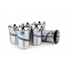 Airan 6 Pieces Stainless Steel Silver Glass Set, AIR1265