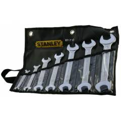 Stanley 7 Pieces Imperial CRV Steel Slimline Double Open End Spanner Set, 1-87-712