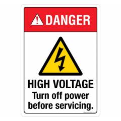 Safety Sign Store Danger: High Voltage Sign Board, SS314-A3AL-01