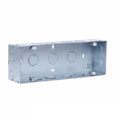 GM Flush Mounting Metal Gang Box, JM-08-005, Dimension: 232x75x52 mm