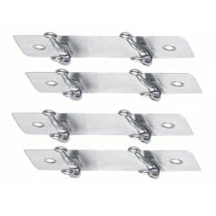 SmartShophar 4 Inch Stainless Steel Silver Simply 2 Legs Wall Hook (Pack of 4), 54619-SHKS-SL04-P4