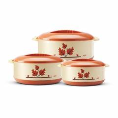 Milton Orchid 3 Pieces Brown Casserole Set, M1001-MOC-BR