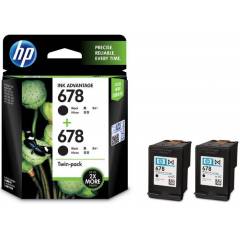 HP 678 Twin Pack Black Ink Cartridge, LOS23AA
