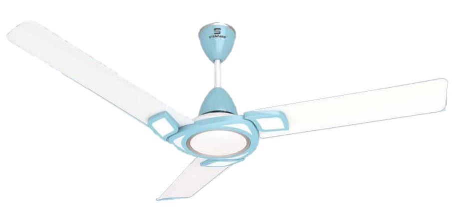 Buy Standard Tryo Pearl White Baby Blue Ceiling Fan Sweep 1200