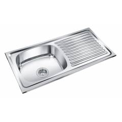 Deepali Single Bowl Kitchen Sink With Drain, DR 203A, Overall Size: 37x18 Inch