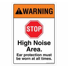 Safety Sign Store Warning: High Noise Area Sign Board, SS828-A4AL-01