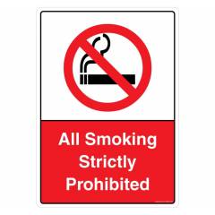 Safety Sign Store All Smoking Strictly Prohibited Sign Board, PB208-A4AL-01