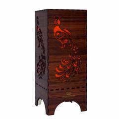 Dizionzrio DTBLPKBR Orange Handicrafts Wooden Look Hand Made Night Table Lamp