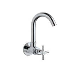 Jaquar Full Gold Solo Sink Cock With Wall Flange Swinging Spout, SOL-6347