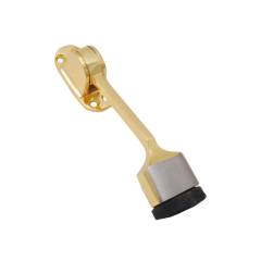 SmartShophar 5 Inch Zinc Gold Silver Vanilla Door Stopper, 50519-STPV-GS05