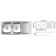 Nirali Graceful Elegance Anti Scratch Finish Kitchen Sink Size 1550x510 Mm