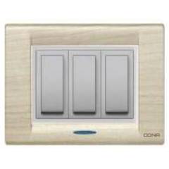 Cona Texture Light Wood 2 Module Glow Plate, MT1102 (Pack of 10)