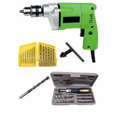 I-Tools 10mm Simple Drill Machine with 41 Pieces Screw Driver Set (Pack of 2)