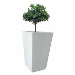 Fox B 18 Inch Square White German Polymer Planter, TK1812-W