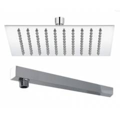 Generic 6x6 Inch Ultra Slim S.S Square Overhead Shower with 9 Inch Shower Arm