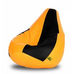 Dolphin DOLBXL-09 Black & Yellow Bean Bag Cover without Beans, Size: XL