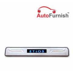 Autofurnish AF636 Blue LED Car Door Sill Scuff Plate Foot Step Set For Toyota Etios