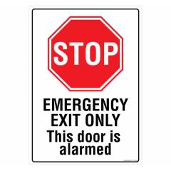Safety Sign Store Stop: Emergency Exit only Sign Board, PS105-A4V-01