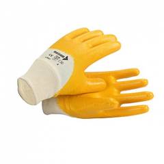 Mallcom 10 Inch Yellow Light Palm Nitrile Safety Gloves, LPKY (Pack of 12)