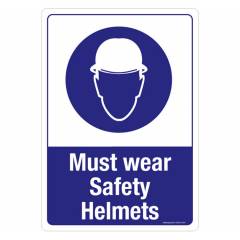 Safety Sign Store Must Wear Safety Helmets Sign Board, SS215-A3AL-01