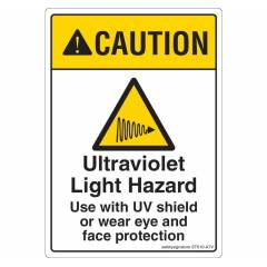 Safety Sign Store Caution: Ultraviolet Light Hazard Sign Board, ST610-A7PC-01, (Pack of 10)