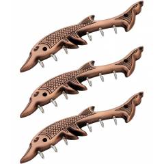 Doyours 3 Pieces Antique Copper Dolphin Design Key Hook Set, DY-0945