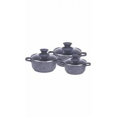 Wonderchef 3 Pieces Induction Base Grey Casserole Set with Lid