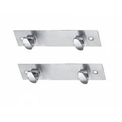 SmartShophar 4 Inch 2 Legs Stainless Steel Silver Trums Wall Hook (Pack of 2), 54620-SHKT-SL04-P2