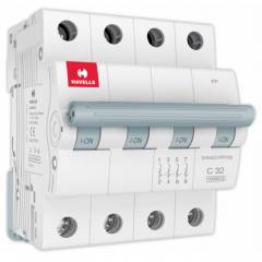 Havells Euro-II 32A Four Pole C Curve MCB, DHMGCFPF032