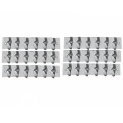 SmartShophar 12 Inch 6 Legs Stainless Steel Silver Trums Wall Hook (Pack of 6), 54620-SHKT-SL12-P6