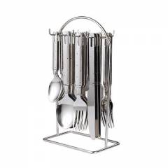 Elegante 24 Pieces Ikon Dotted Stainless Steel Cutlery Set, SL-113B