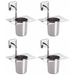 Abyss ABDY-1114 Glossy Finish Stainless Steel Tooth Brush Holder (Pack of 4)
