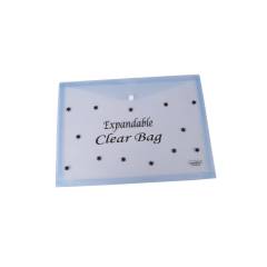 Dataking Blue Expandable Clear Bag With Star Print, Size: FC, DKCB717EB (Pack of 12)