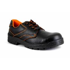 JK Steel Leather Steel Toe Black Safety Shoes, JKPI015BLK6, Size: 6