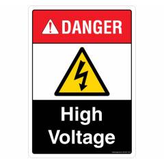 Safety Sign Store Danger: High Voltage Sign Board, SS323-A4AL-01