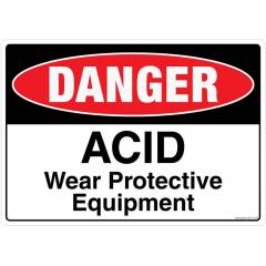Safety Sign Store Danger: Acid Sign Board, FE107-A4V-01