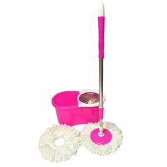 GTC 360 Degree Spin Mop with Steel Spinner & 2 Microfiber Heads