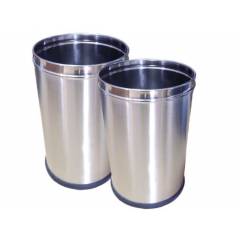 SS Silverware 7/11 Litre Stainless Steel Solid Small/Large Open Dustbins (Set of 2)