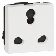 Legrand Arteor 6A 2/3 Pin Square White Universal Indian Standard Socket Shuttered, 5734 70 (Pack of 20)
