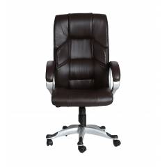 High Living Brown Leatherette High Back Extra Cushion Office Chair, HL_13