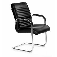 High Living Black Leatherette Visitor Chair, HL_V3