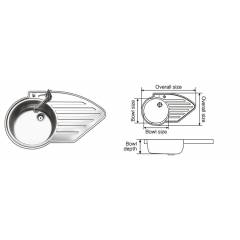 Nirali Wing RHS Kitchen Sink, Size: 860x515 mm